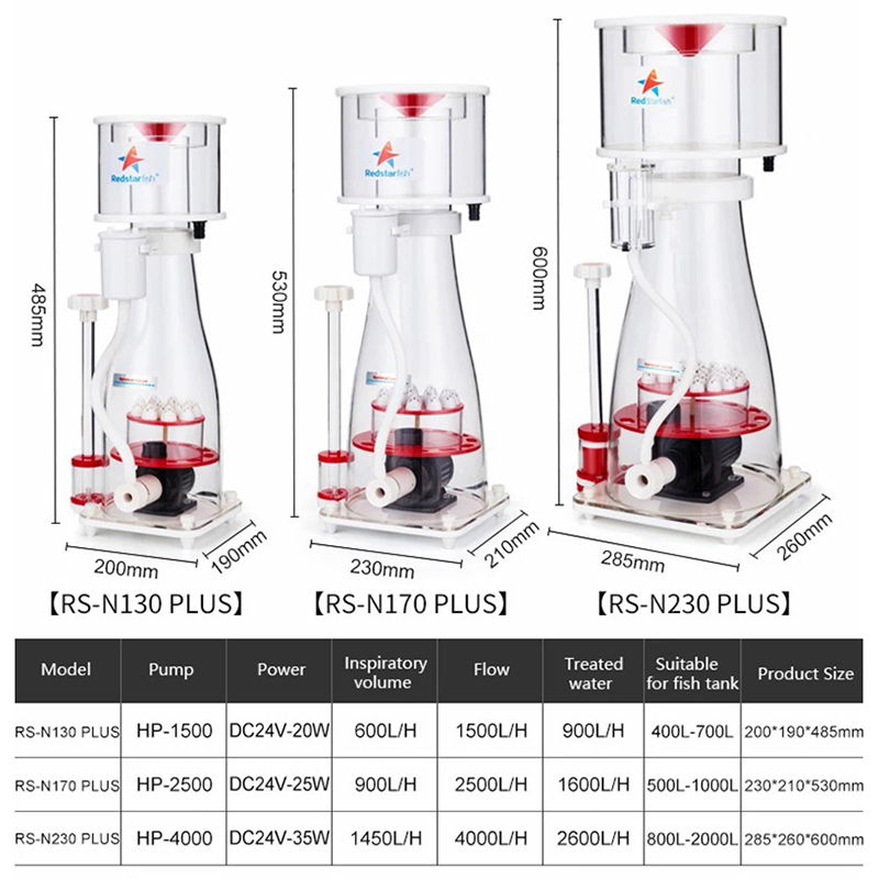Marine Aquarium Protein Skimmer - Skimmer proteinowy do akwarium 110-240V Red