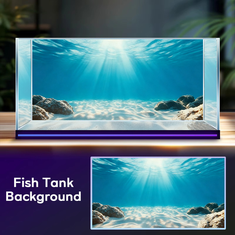 Aquarium Marine Sand - Niebieskie Morze, Przejrzysty Piasek, Malowidło na