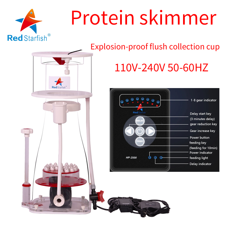 Marine Aquarium Protein Skimmer - 110-240V Red Starfish Aquarium Internal Protein