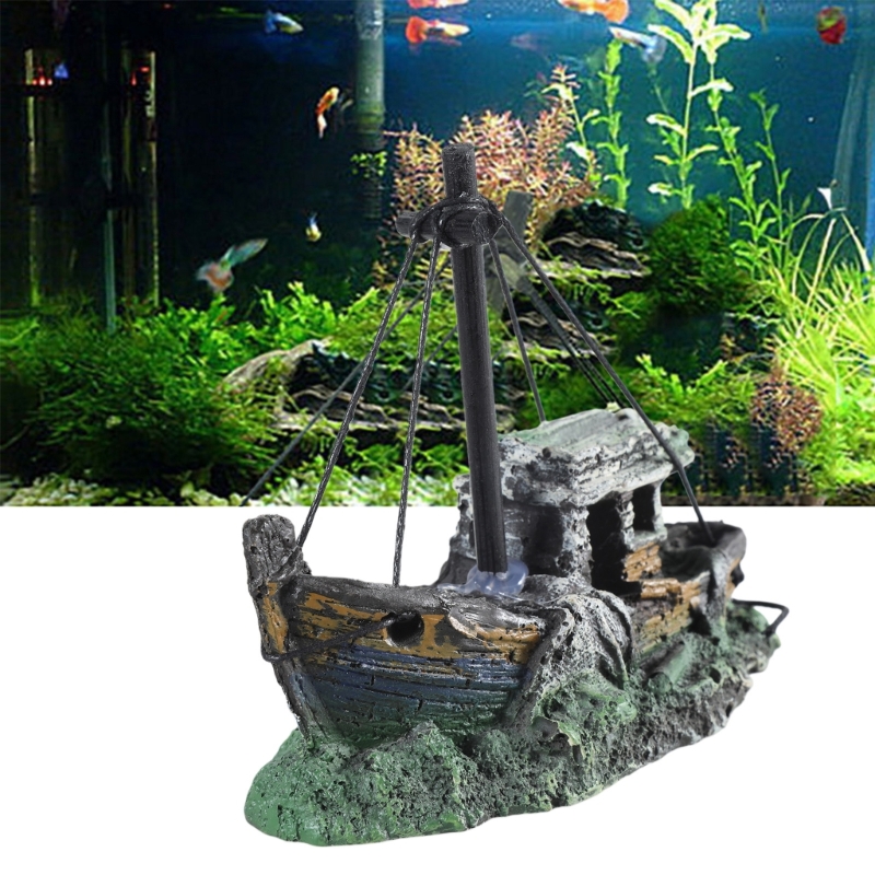 Aquarium Marineland - Akwarium zapadnięty statek dekoracja żywica ozdoby