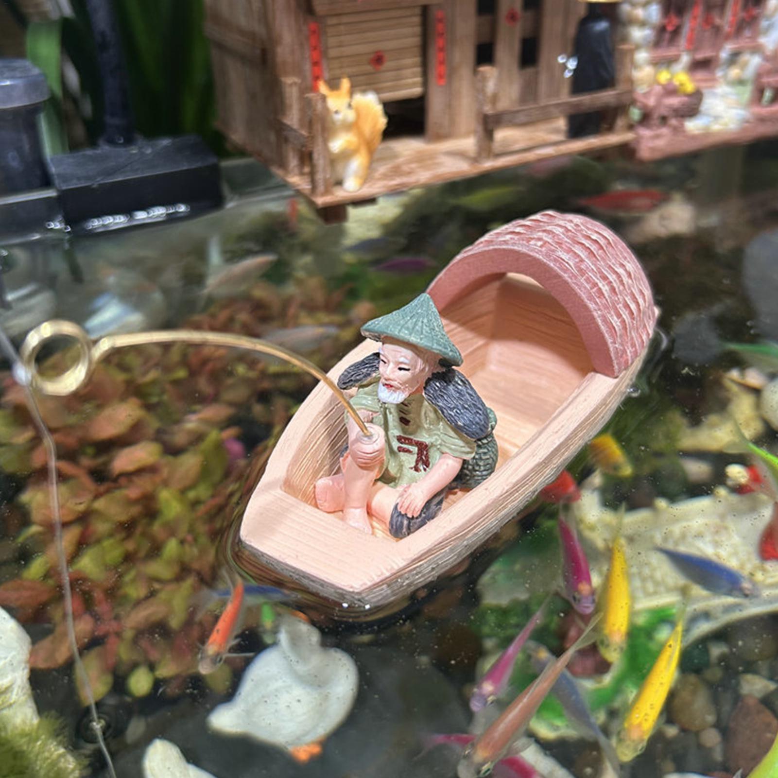 Aquarium Marineland - Żywiczna ozdoba w kształcie pływającej łodzi