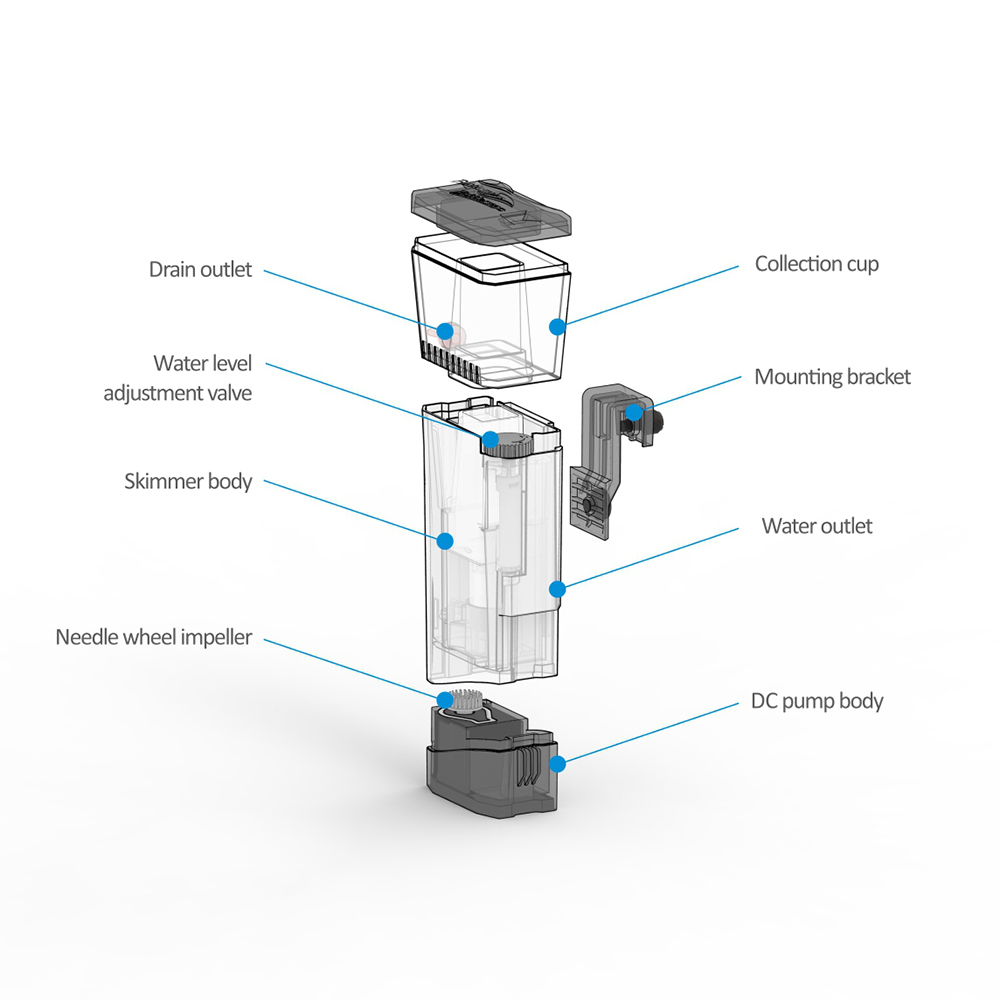 Wewnętrzny Nano Skimmer Mini Q – Marine Aquarium Protein Skimmer recenzja i cena